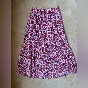 Xirena Pink and Red Flowy Bohemian Boho Floral Print Maxi Size Size Small S